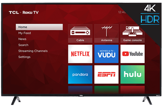 Téléviseur intelligent TCL Roku 4K UHD HDR série 4 de classe 55 po - 55S421-CA