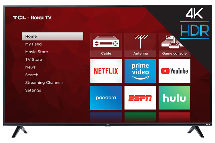 Téléviseur intelligent TCL Roku 4K UHD HDR série 4 de classe 65 po - 65S425-CA