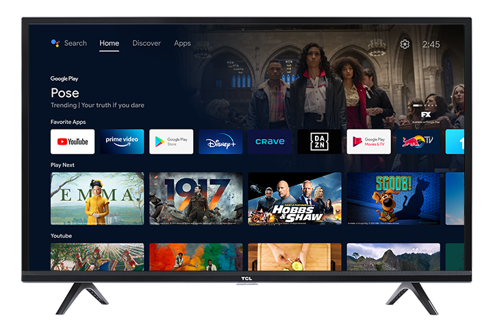 TÉLÉVISEUR INTELLIGENT TCL ANDROID HD DEL SÉRIE 3 DE CLASSE 32 PO - 32S334-CA