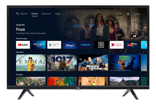 TÉLÉVISEUR INTELLIGENT TCL ANDROID HD DEL SÉRIE 3 DE CLASSE 40 PO - 40S334-CA