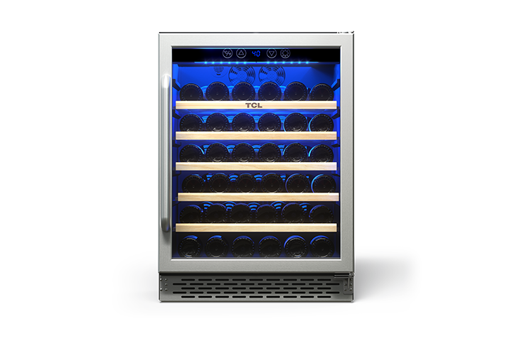 TCL 52 Bottles Single Temperature Zone Free Standing Wine Cooler - TRW52B7AS