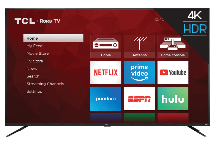 Téléviseur intelligent TCL Roku 4K UHD HDR série 4 de classe 75 po - 75S425-CA