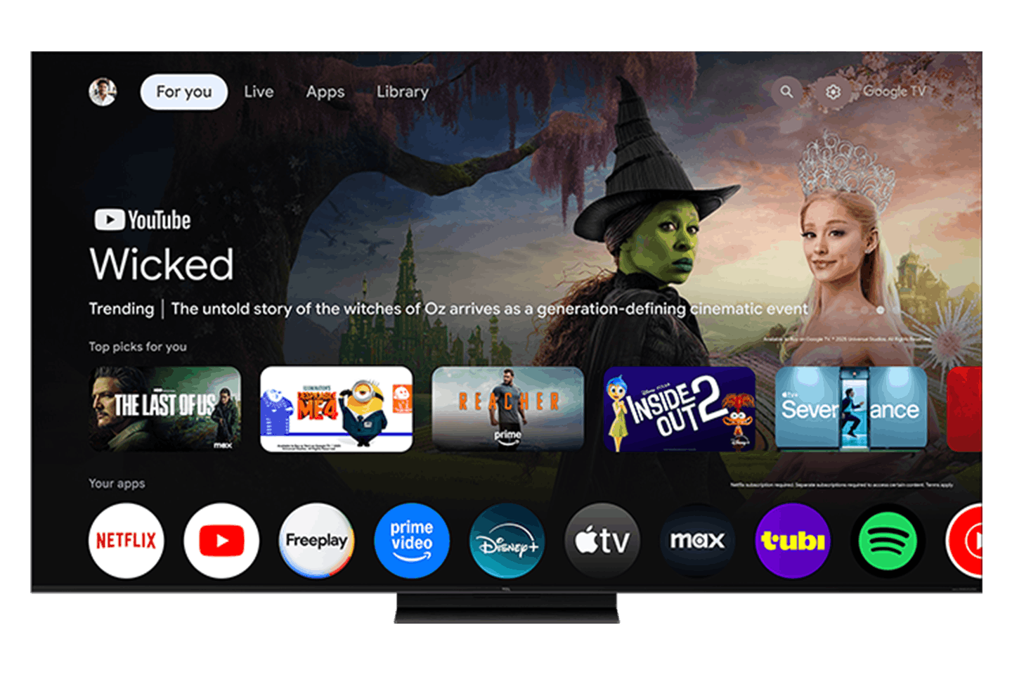 Téléviseur intelligent TCL 65" série QM7L avec technologie SQD-Mini DEL 4K UHD HDR et Google TV – 65QM7L