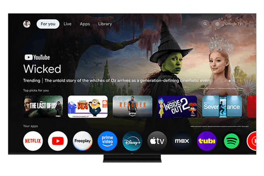 Téléviseur intelligent TCL 85" série QM7L avec technologie SQD-Mini DEL 4K UHD HDR et Google TV – 85QM7L