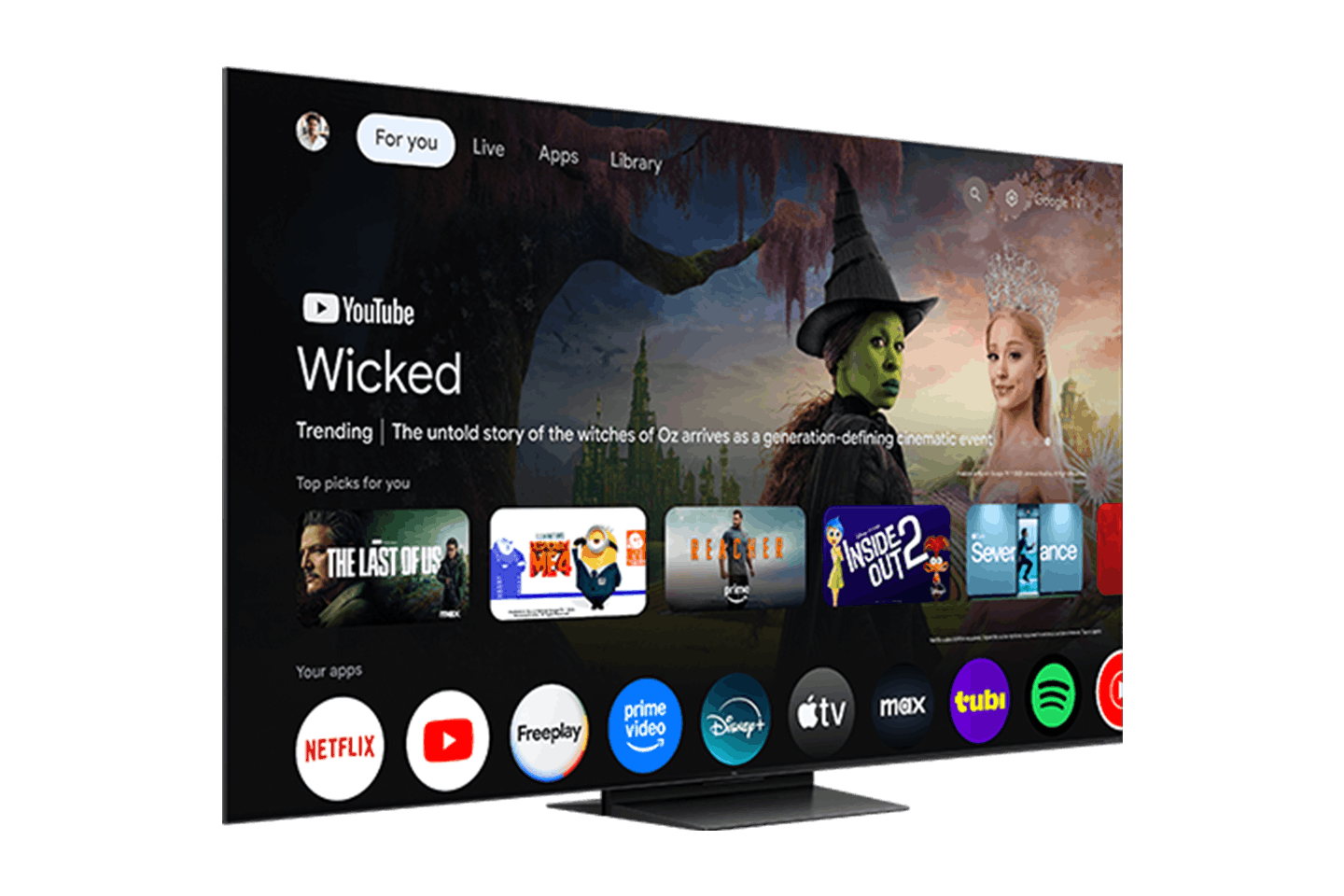 Téléviseur intelligent TCL 65" série QM7L avec technologie SQD-Mini DEL 4K UHD HDR et Google TV – 65QM7L