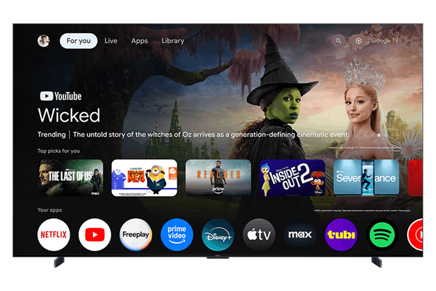 Téléviseur intelligent TCL 98" série QM7L avec technologie SQD-Mini DEL 4K UHD HDR et Google TV – 98QM7L