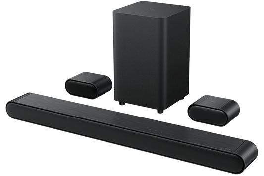 Barre de son TCL classe S 5.1 canaux avec DTS Virtual:X, haut-parleur central intégré, enceinte ambiophonique et caisson de basse sans fil - S4510-CA