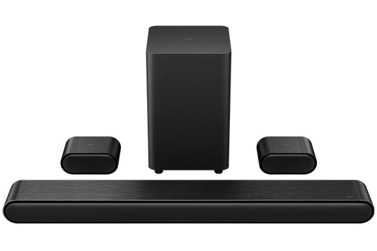 Barre de son TCL classe S 5.1 canaux avec DTS Virtual:X, haut-parleur central intégré, enceinte ambiophonique et caisson de basse sans fil - S4510-CA